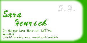 sara henrich business card